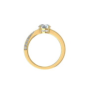 Bague Bianca diamant naturel rond 0.75 carat or jaune
